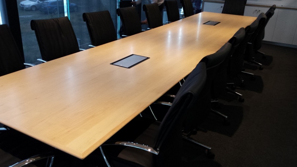 solid timber boardroom table