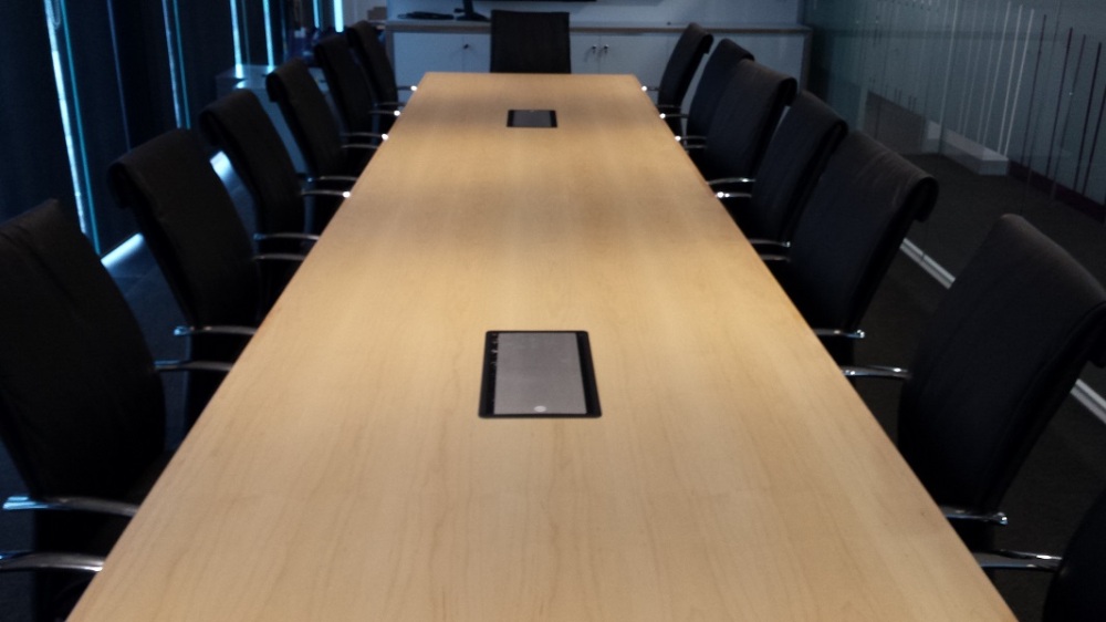 solid timber boardroom table