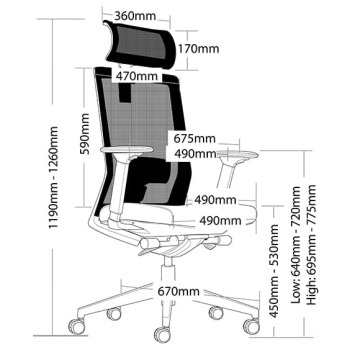 Kube High Back Synchro-tilt chair